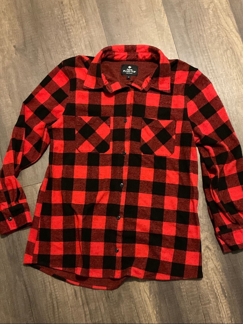 Red & Black Buffalo Plaid Button-Down Shirt - Flannel Top